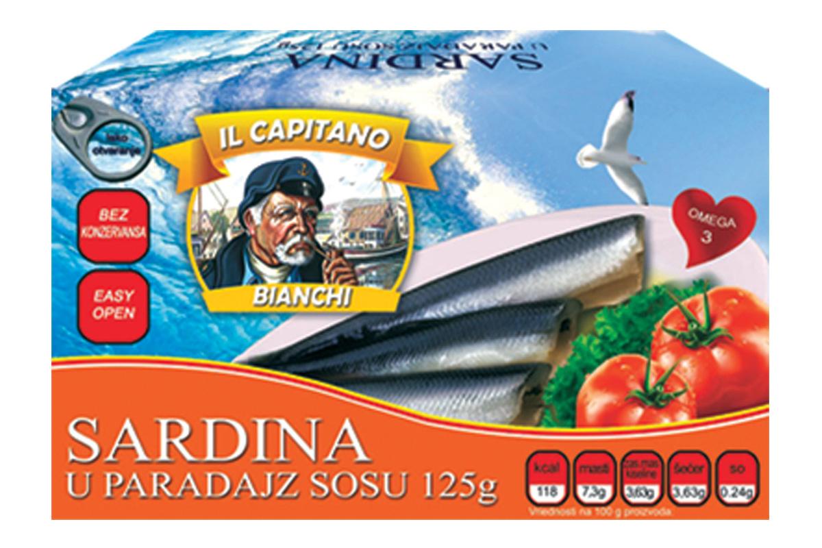 IL CAPITANO Sardine u paradajz sosu, 125g