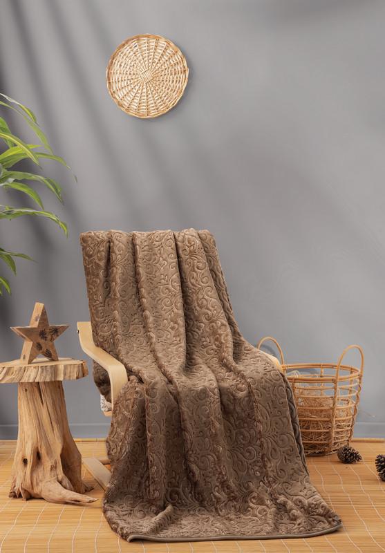 DEKOR DOM Ćebe CB Emboss 220x240cm, Braon