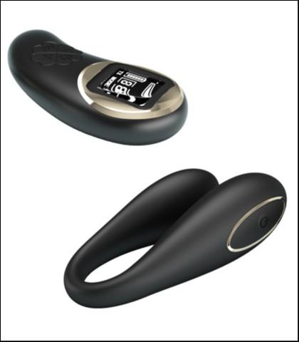 PRETTY LOVE Silikonski vibrator za parove Nathan, Crni