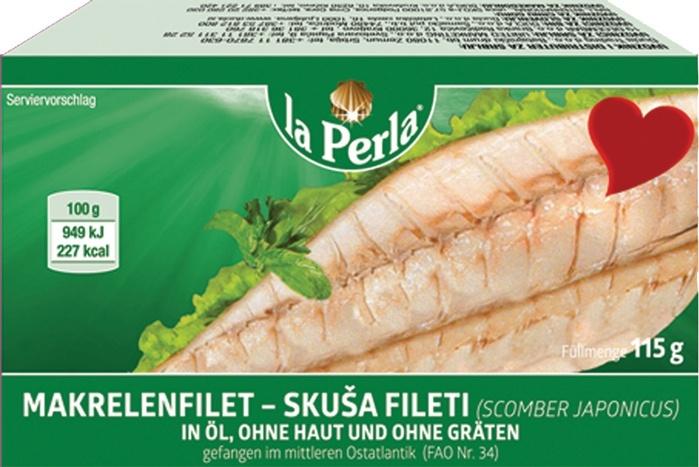 LA PERLA Skuša fileti, 115g