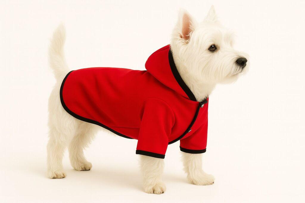 Paws & Whiskers Odelo za pse Softshellredraincoat, Crveno