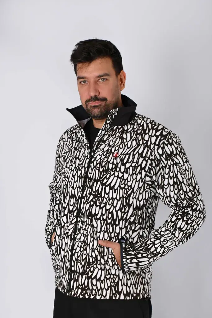 Rush Muška jakna softshell sa printom, Crno-bela