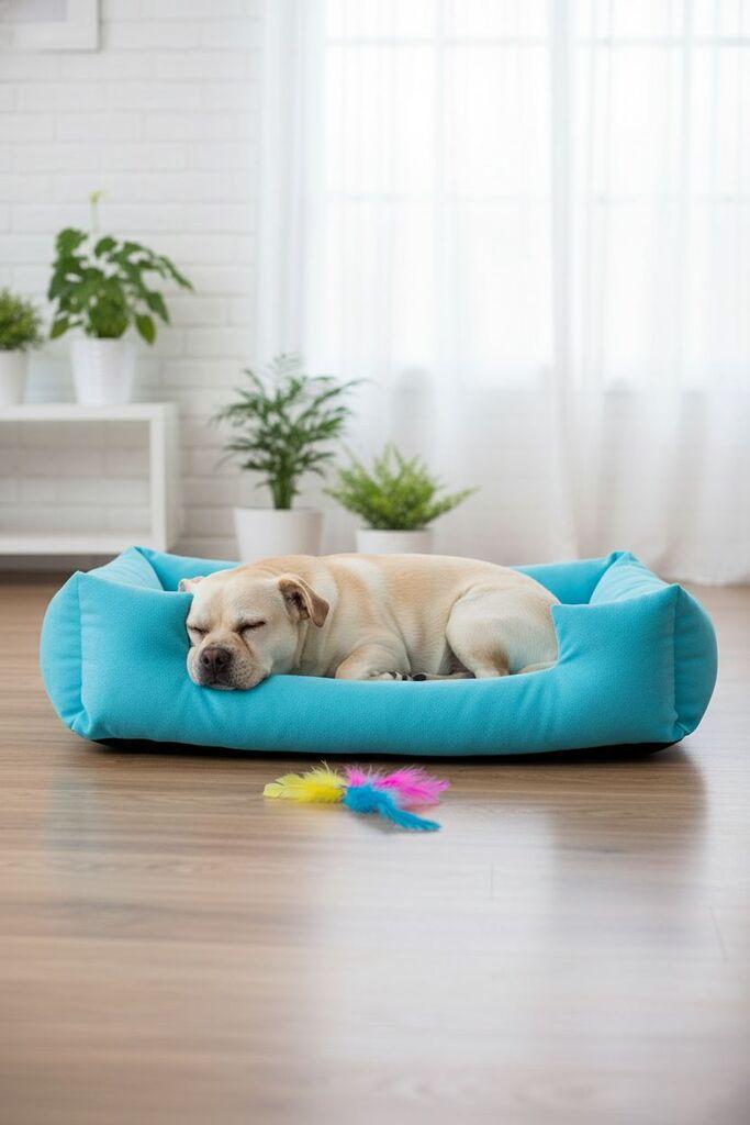 Paws & Whiskers Krevet za ljubimce Kare, 90 × 75 × 18 cm, Plavi