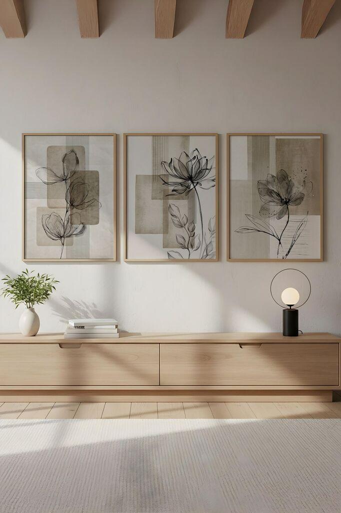Wallity Slika Huhu714, 50 x 70cm, 3 dela