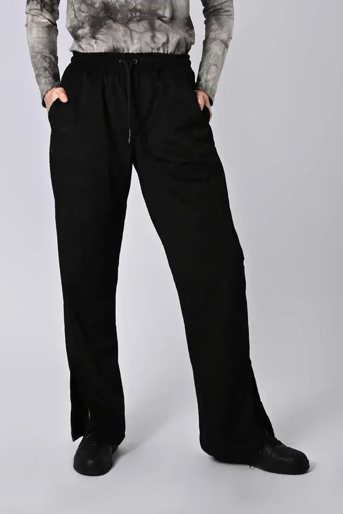 Rush Ženske lagane somotske pantalone, Crne