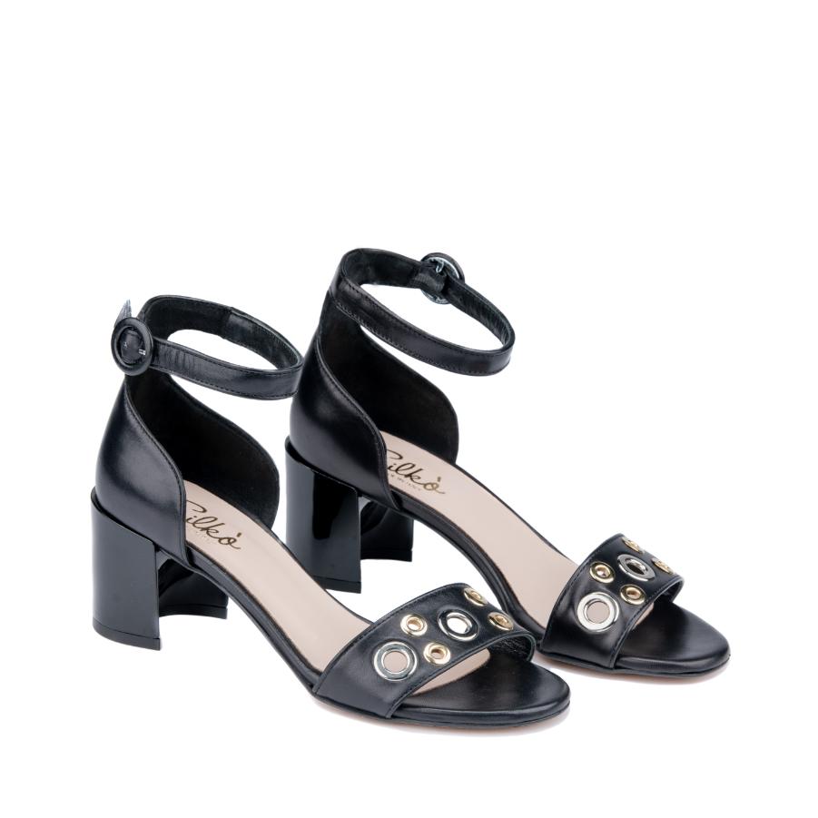 SILKO Ženske sandale na štiklu ZOOE5, Crne