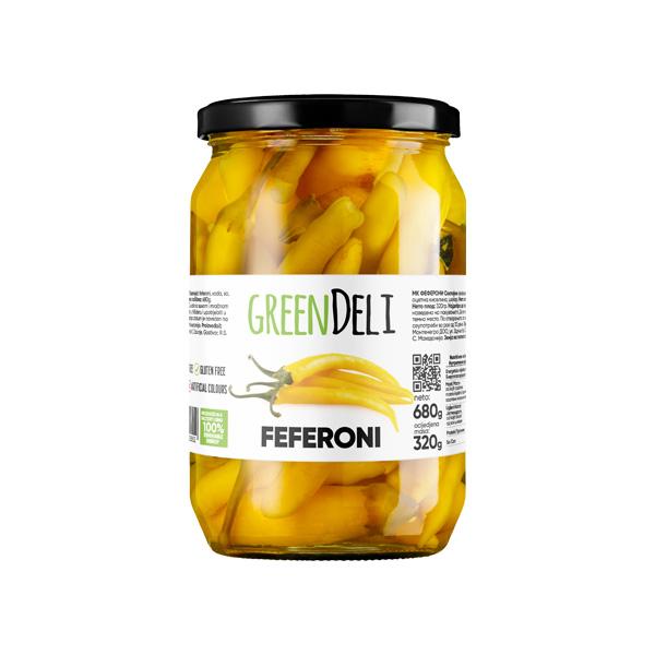 GREENDELI Feferoni, Ljuti, 615 g