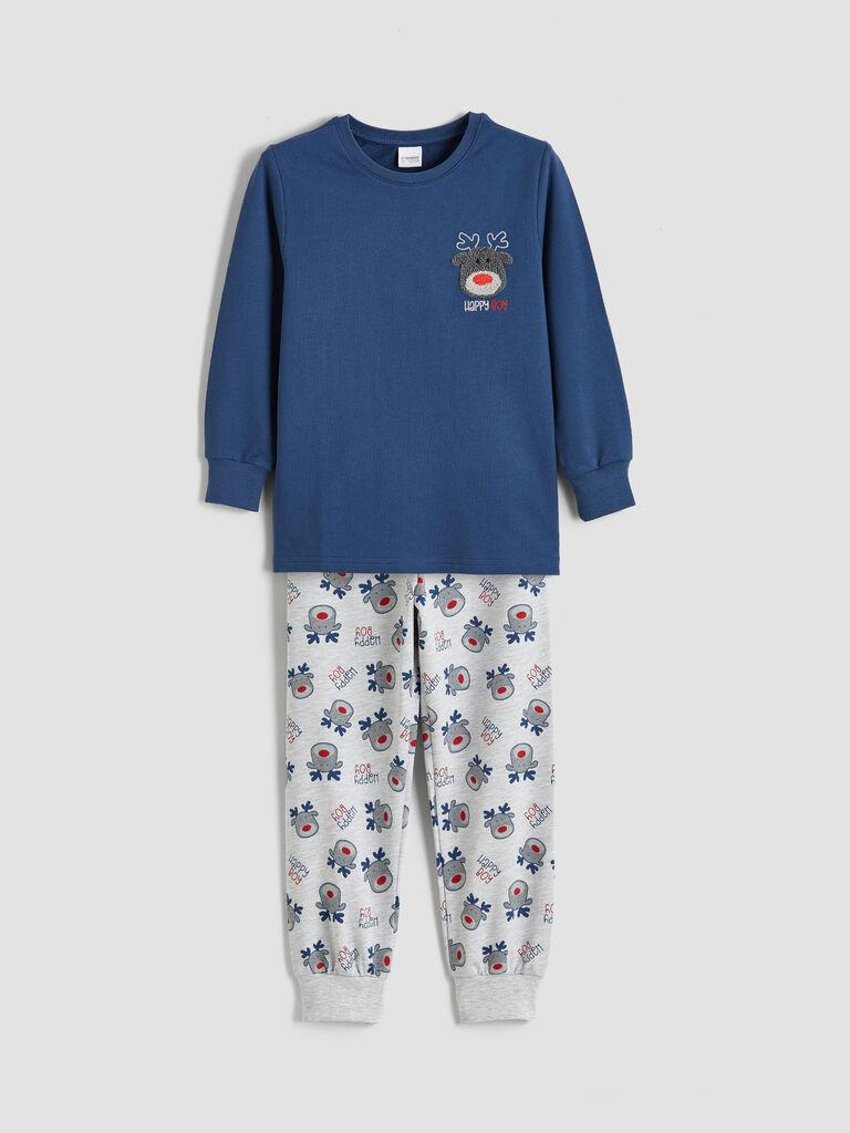 LC Waikiki Komplet pidžama za dečake W5DQ35Z1-HFS, Teget-sivi