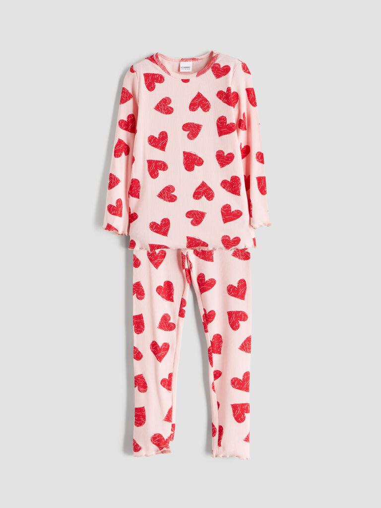 LC Waikiki Komplet pidžama za devojčice W5DN44Z1-LT9, Roze-crvena