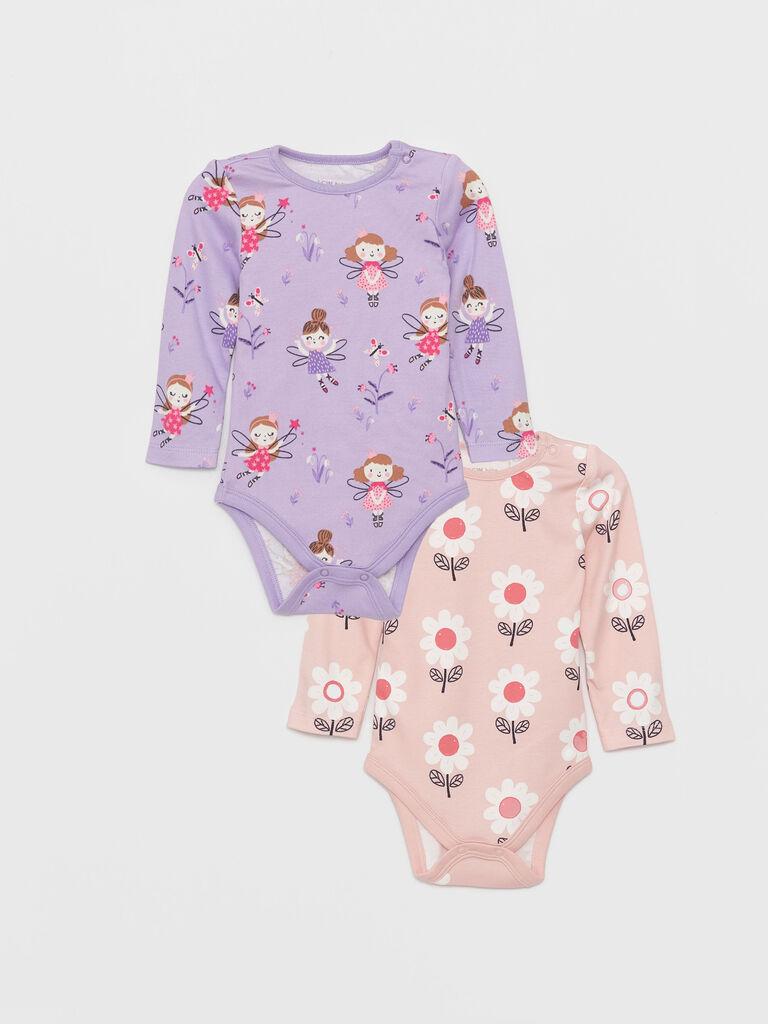 LC Waikiki Bodi za devojčice W38948Z1-G0W, Dugi rukav, 2 komada, Višebojni