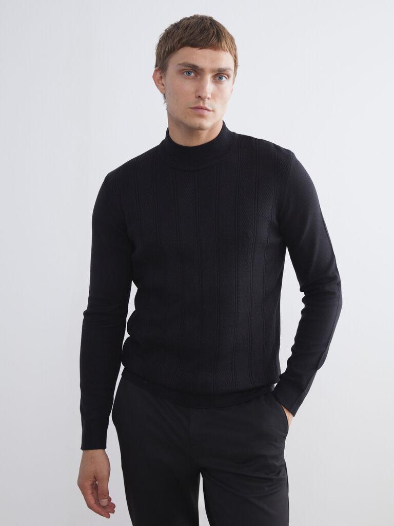 LC Waikiki Muški džemper W5BY51Z8-CVL, Rolka, Crni