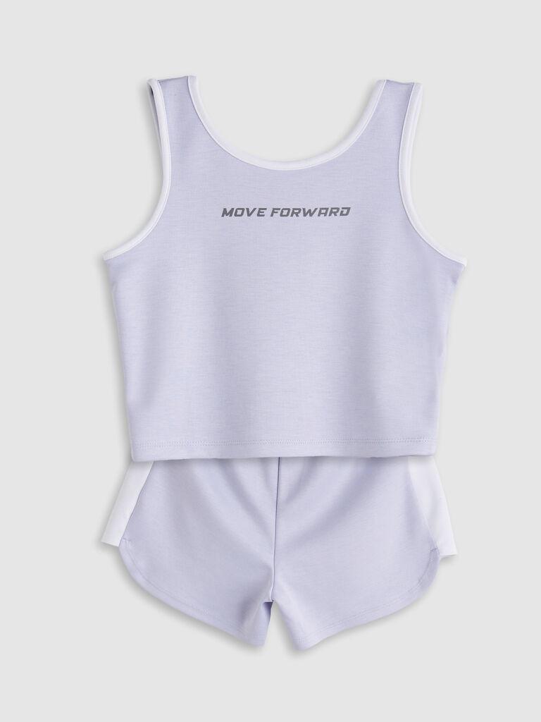 LC Waikiki Komplet za devojčice S5IM95Z4-YQ8, Majica i šorts, Lavanda