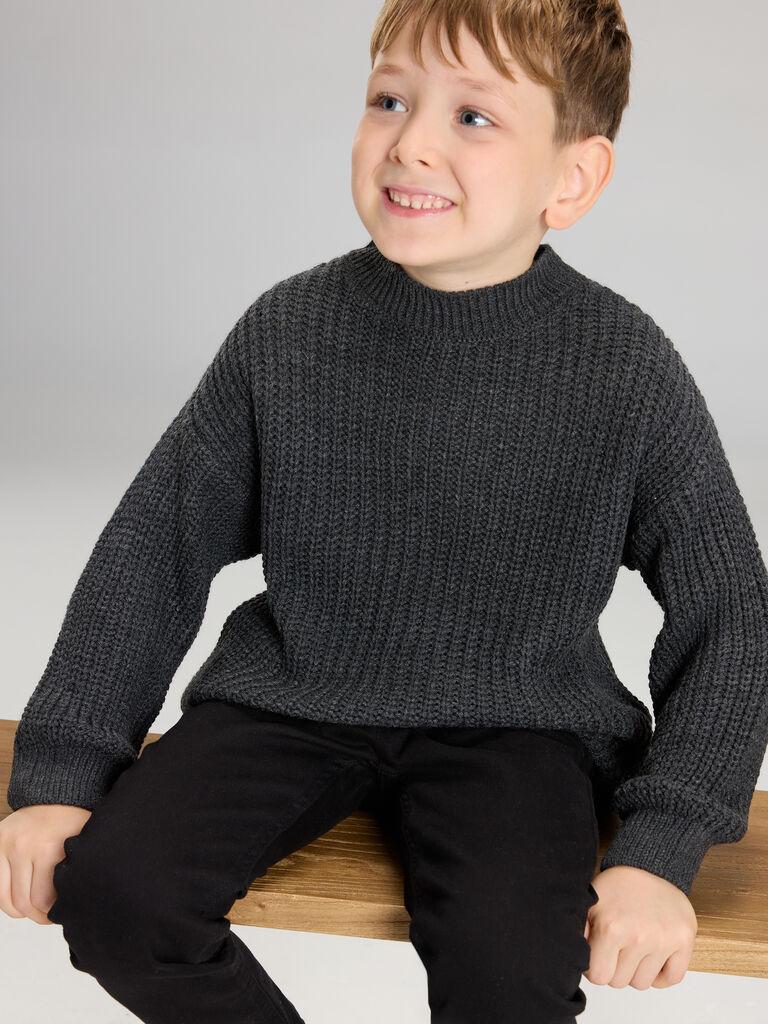 LC Waikiki Džemper za dečake W5CI54Z1-L8N, Okrugli izrez, Sivi