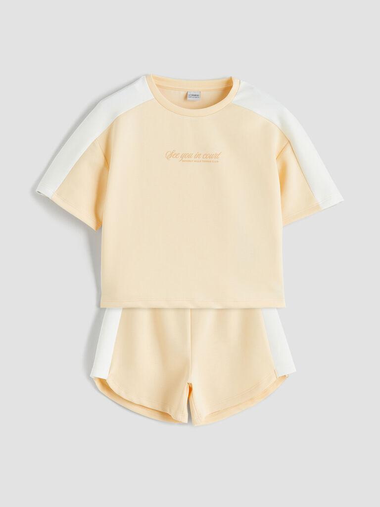 LC Waikiki Komplet za devojčice S5QE28Z4-FRW, Majica i šorts, Žuti