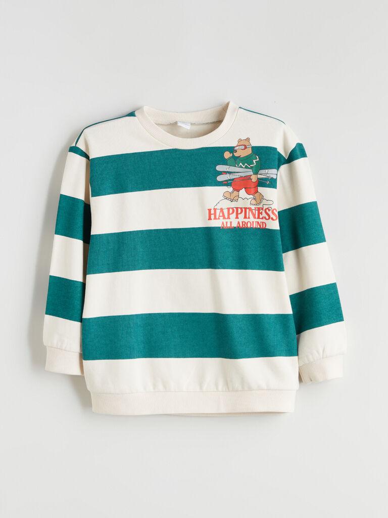 LC Waikiki Duks za dečake W5DM73Z1-LRR, Okrugli izrez, Zeleno-bež