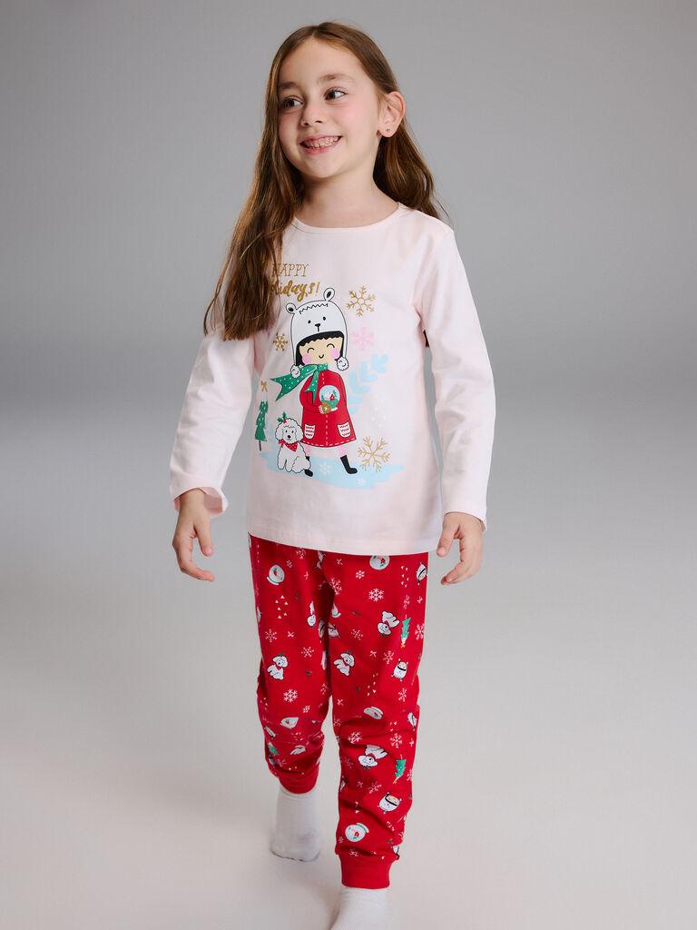 LC Waikiki Komplet pidžama za devojčice W5DN37Z1-FUH, Crveno-roza