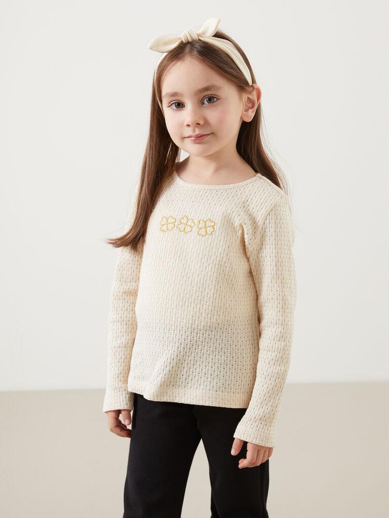 LC Waikiki Komplet za devojčice S5AJ26Z1-FT0, Bluza i pantalone, Bež-crne