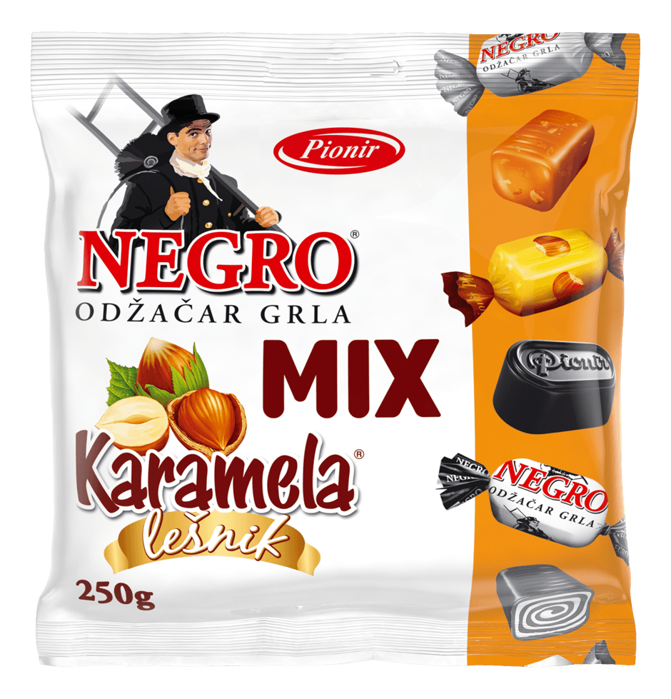 Pionir Bombone Mix, Negro i Karamela, 250 g