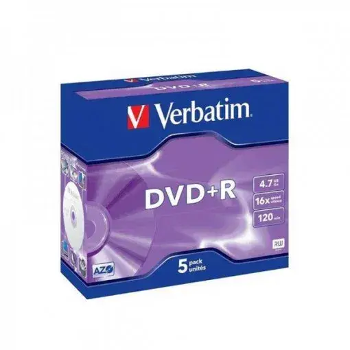 Verbatim DVD+R 4.7GB 16X, Jewel case, 5 komada