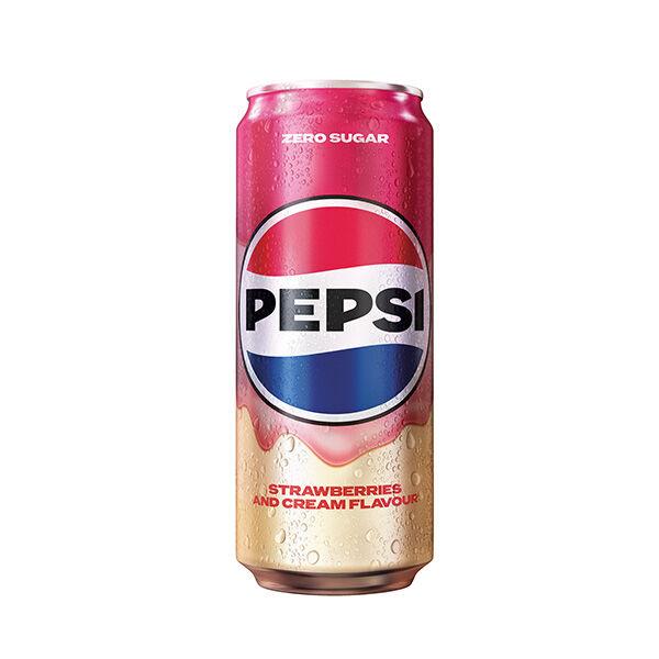 Pepsi Gazirani sok Zero Sugar, Strawberries and Cream, 0.33 L