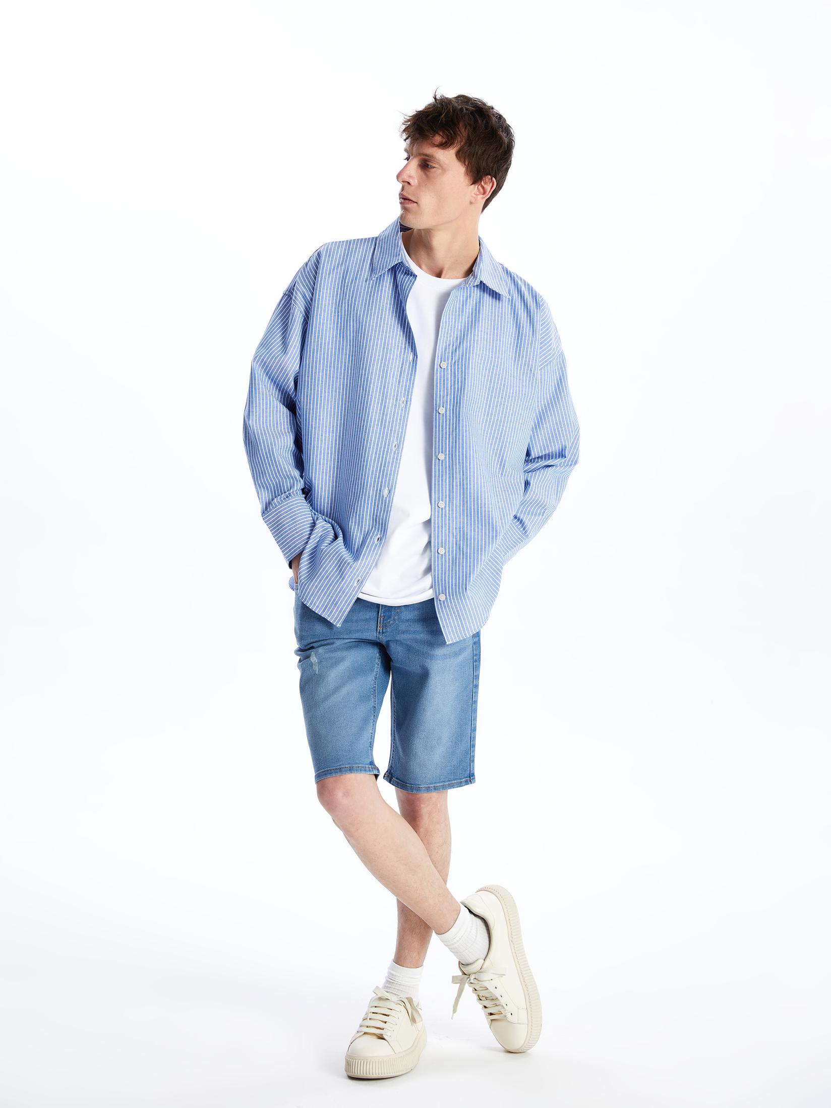 LC Waikiki Muški teksas šorc S4ED07Z8-H45, Indigo