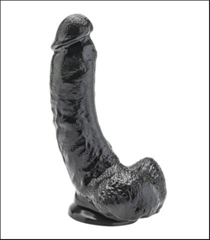 Realistični dildo sa testisima, 20cm, Crni