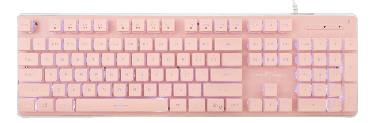 White Shark Gaming tastatura WS GK 003141, Tachi USB, Membranska, Roze