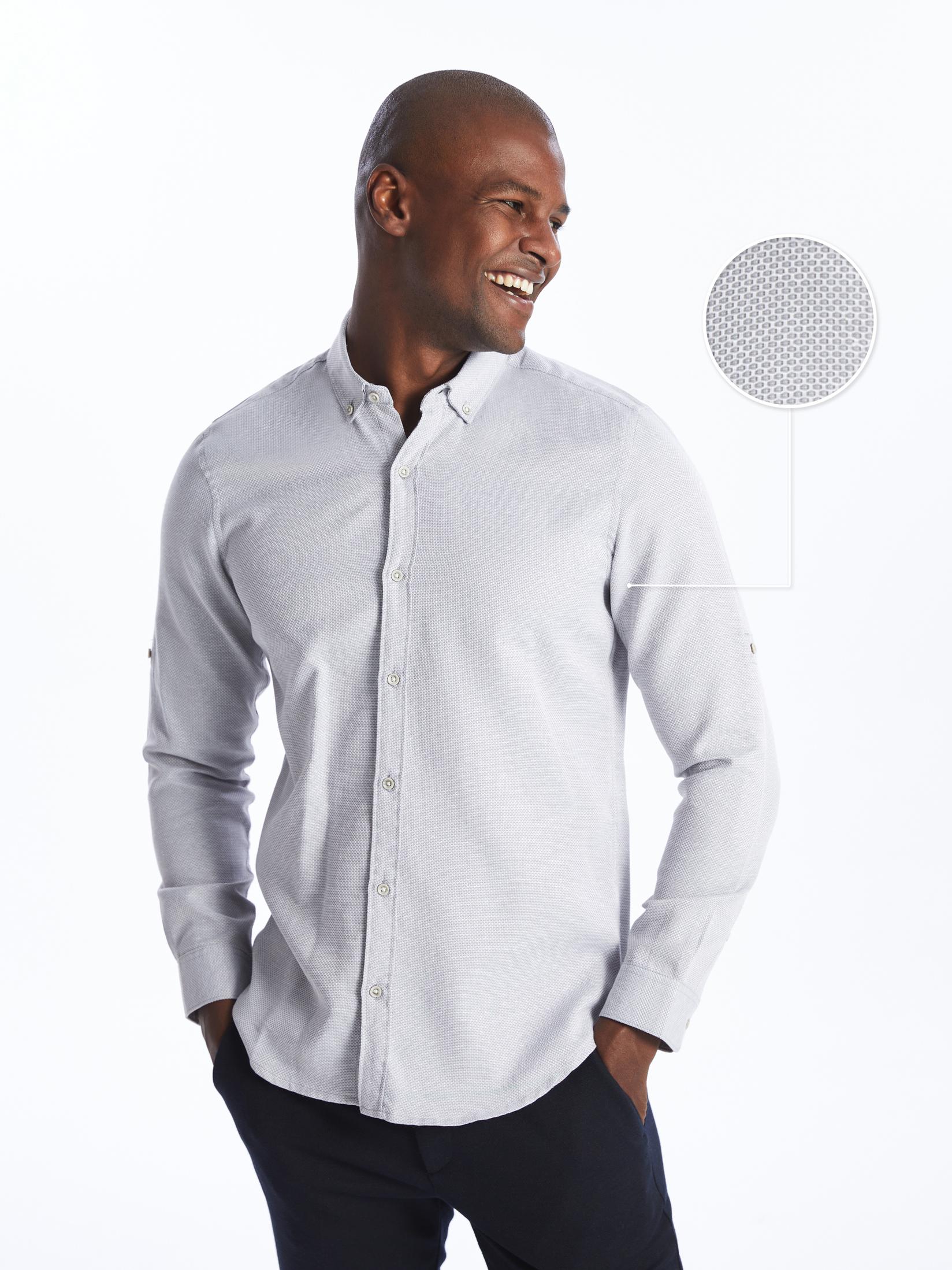 LC Waikiki Muška košulja S40075Z8-SPS, Siva