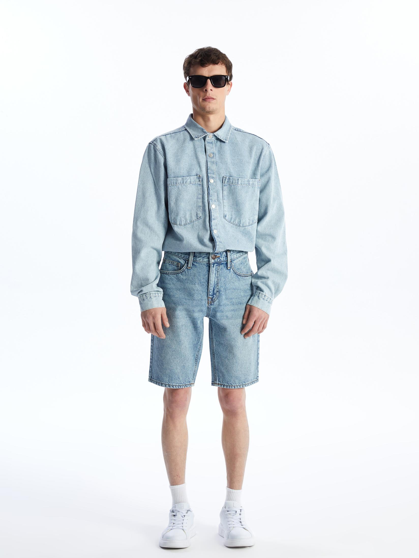 LC Waikiki Muški teksas šorc S4GA40Z8-H45, Indigo