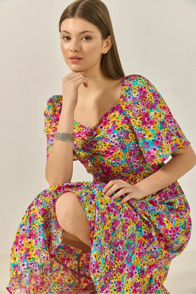Bianco Lucci Ženska haljina 60284046, Midi, Roze