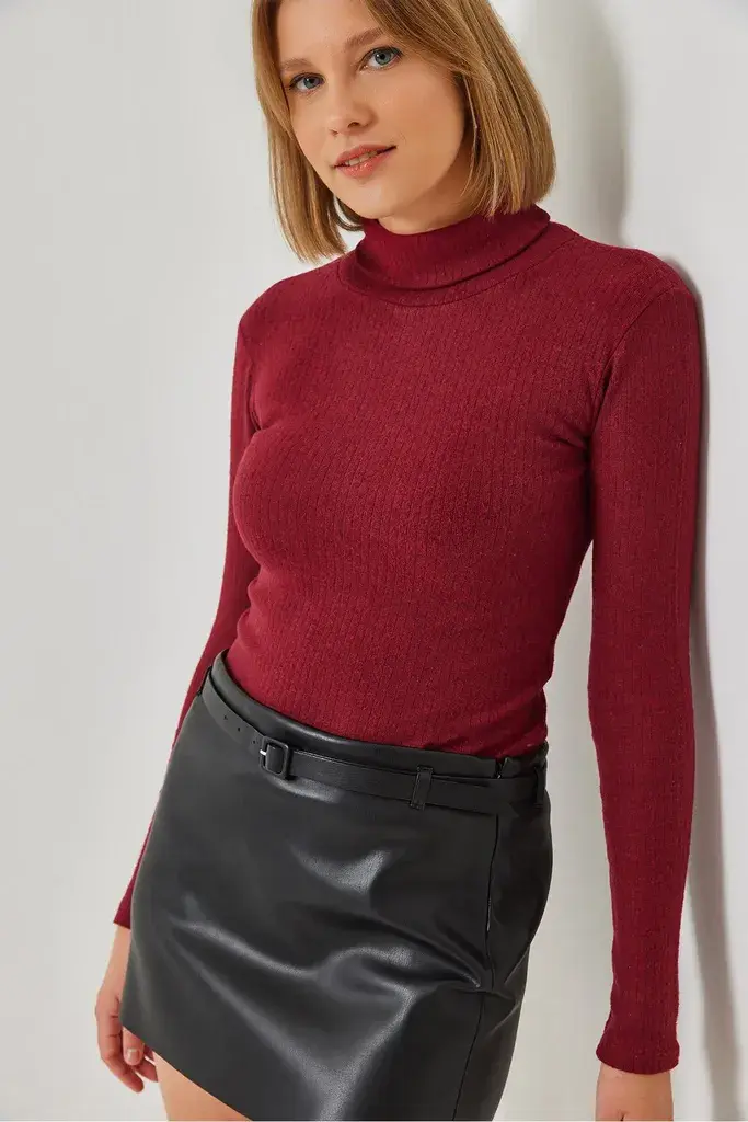 Bianco Lucci Ženska bluza dugih rukava 0009 60351047, Rolka, Bordo