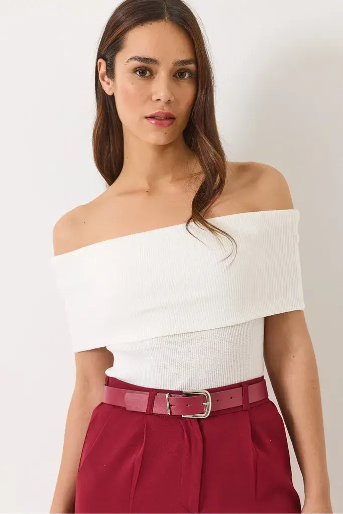 Bianco Lucci Ženska bluza na kratake rukave 60284012, Brod izrez, Bela