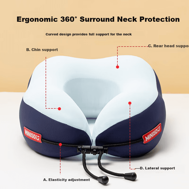 Miniso Jastuk za vrat, Memorijska pena, Prenosiv, Ergonomski