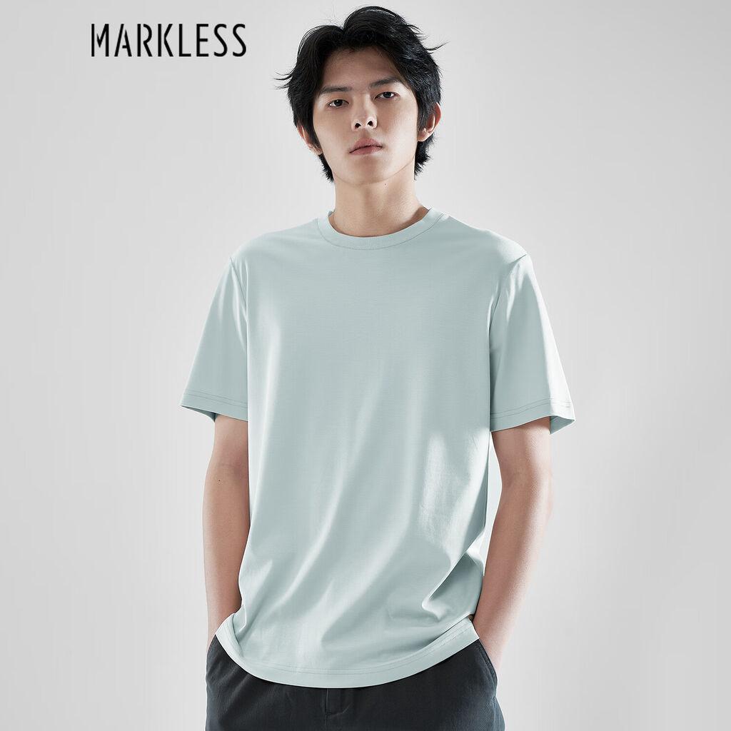 Markless Muška majica, Okrugli izrez, Svetloplava