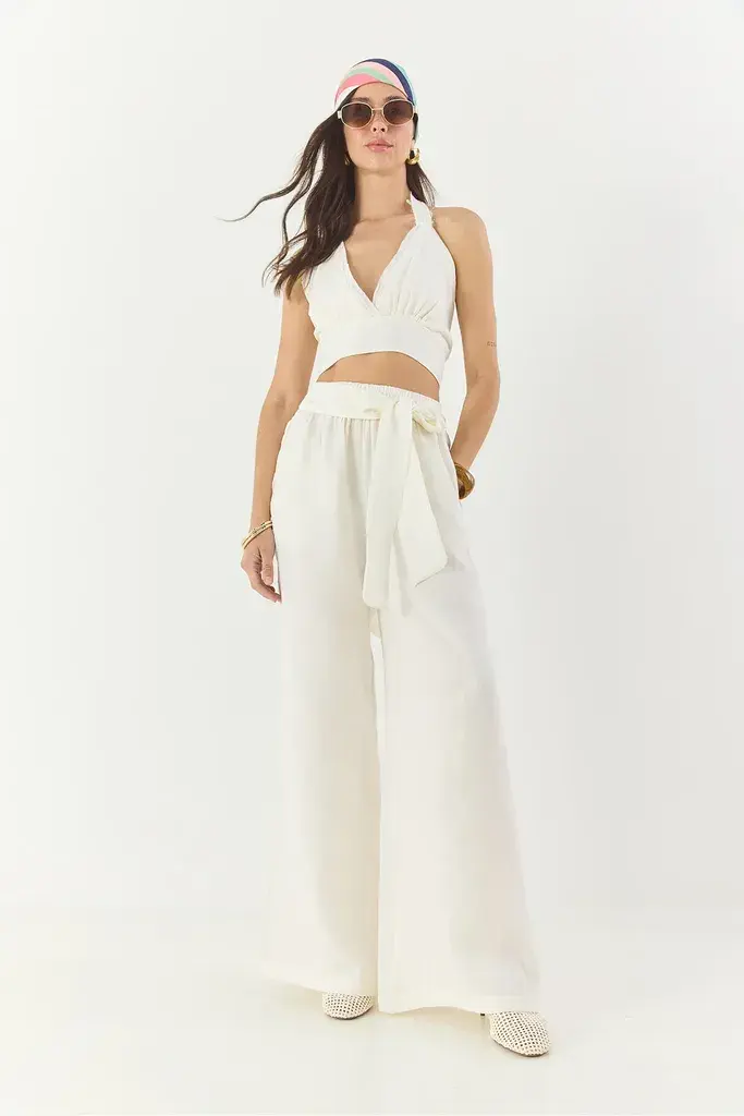 Bianco Lucci Ženski komplet top i pantalone 60283322, Beli
