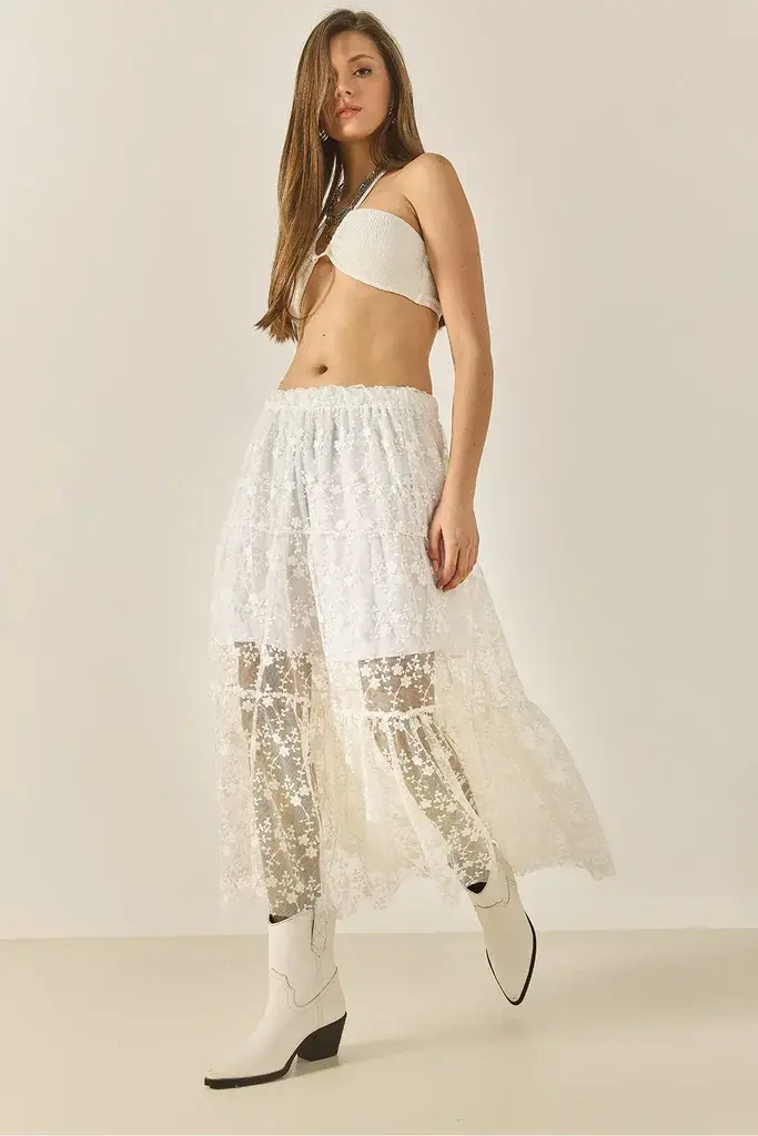 Bianco Lucci Ženska suknja 6631 60283260, Mini, Bela