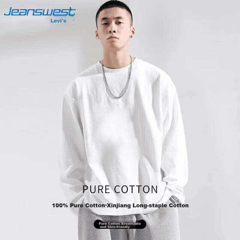 Jeanswest Majica za muškarce, Dug rukav, Pamučna, Plava