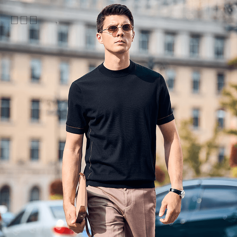 Mr.Bu Muška majica, Okrugli izrez, Crna