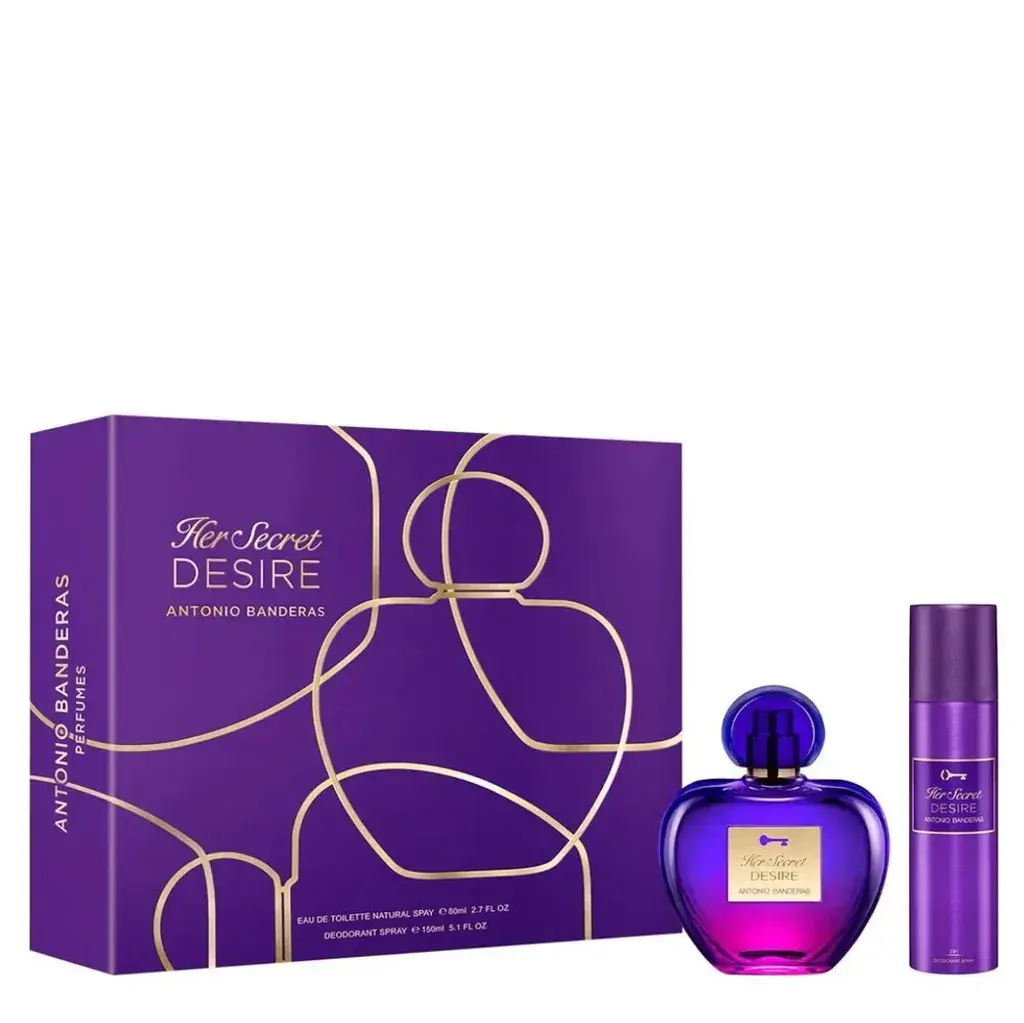 Antonio Banderas Ženski parfemski set Her secret desire, EDT, 80 ml + Dezedorans, 150 ml
