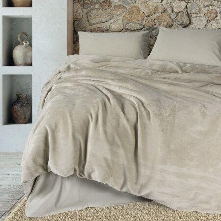 DekorDom Set posteljine Double CB Flossy, Bež