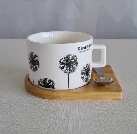 DekorDom Šolja Cylinder flowers c7, Bela