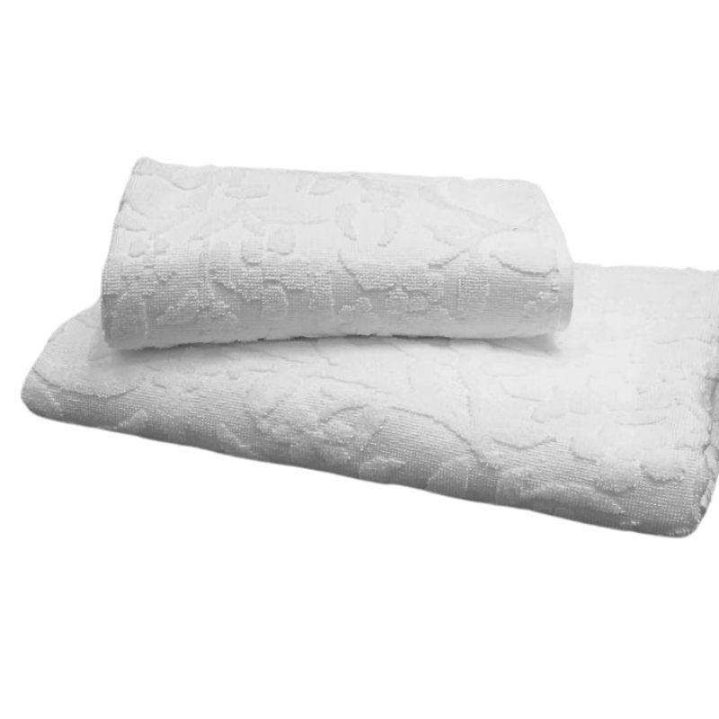 DekorDom Set peškira Flower, 50x90, 2 komada, Beli