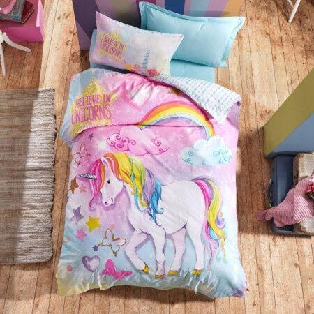 DekorDom Set posteljine Single CB Dream, 140x200cm, Šareni