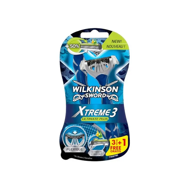 Wilkinson Muški brijači Xtreme 3 Ultimate Plus, 4 komada, Plavi