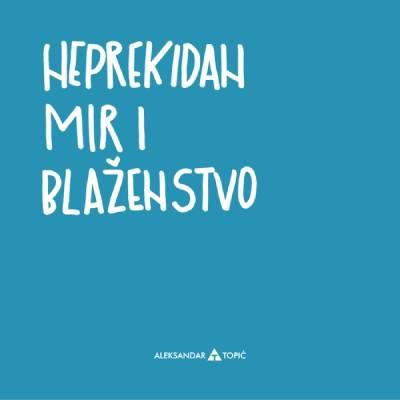 Aca Top Cat Nalepnica Mir i blaženstvo, 7.5x5.5cm, Plava