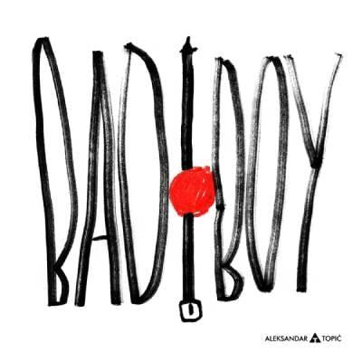 Aca Top Cat Nalepnica Bad boy, 7.5x5.5cm, Bela