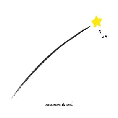 Aca Top Cat Nalepnica Ja, 7.5x5.5cm, zvezda, 7.5x5.5cm, Bela