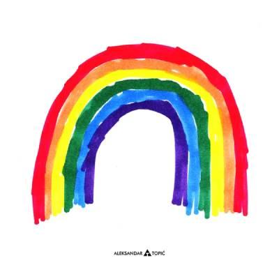 Aca Top Cat Nalepnica Duga, 7.5x5.5cm, Bela