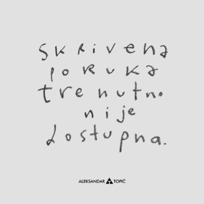 Aca Top Cat Nalepnica Skrivena poruka, 7.5x5.5cm, Siva