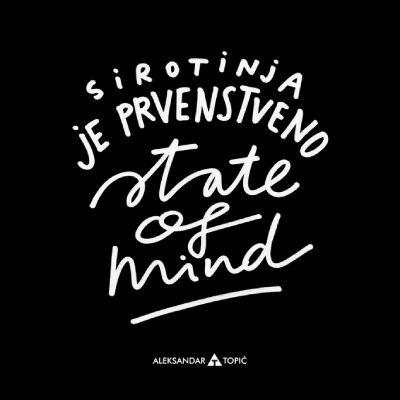 Aca Top Cat Nalepnica State of mind, 7.5x5.5cm, Crna